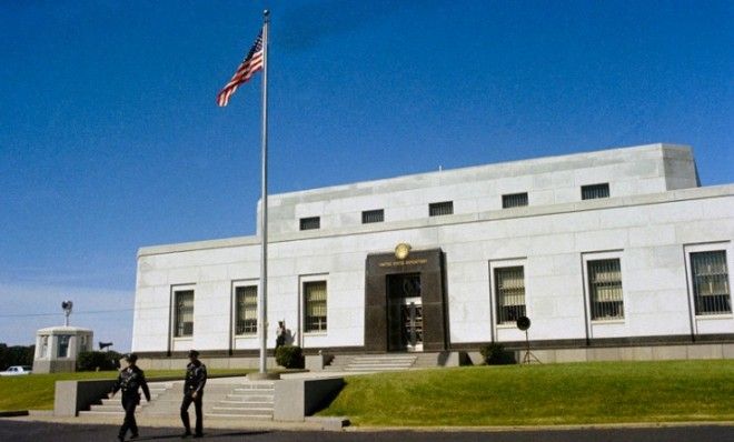 An exterior view of Fort Knox, circa 1974, located in Kentucky.