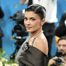 kylie jenner wears a corset dress on the met gala red carpet 2025