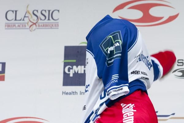 Classic Pollock: Drapac Porsche's Rhys Pollock hasn't lost his head yet even though he won the Geelong Advertiser Most Aggressive rider jersey.