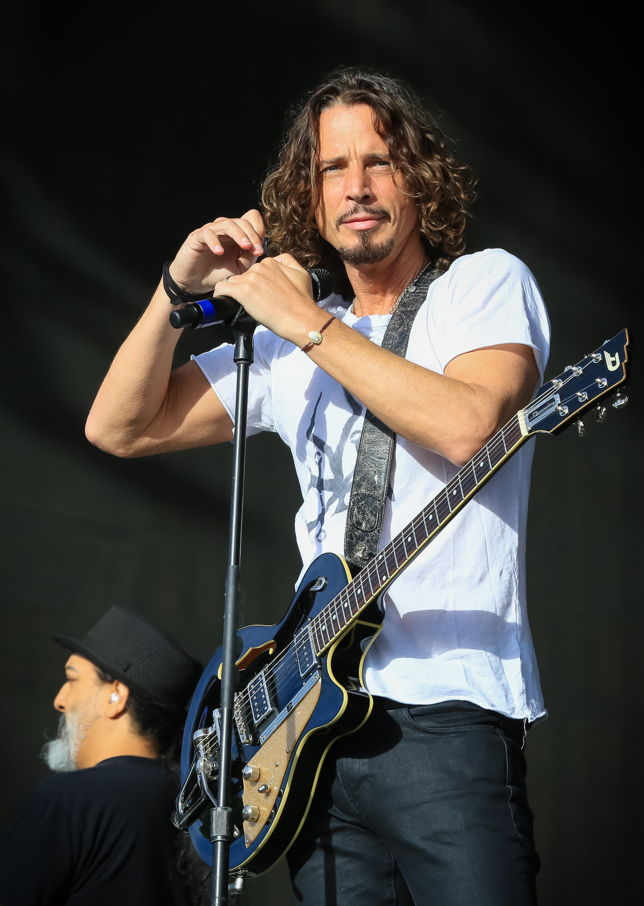 Chris Cornell on stage in the sunshine