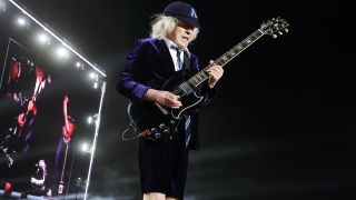 Angus Young performs at Power Trip festival 2023