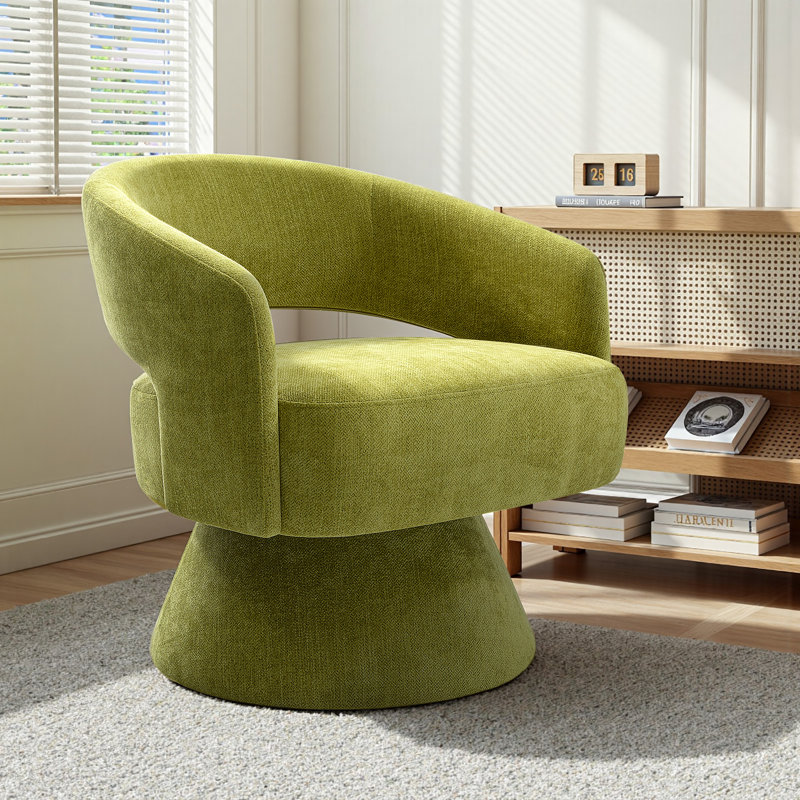 Metro Lane 360&amp;deg; Swivel Upholstered Armchair Accent Chair - Full Soft Package - Load 150kg | Wayfair.co.uk
