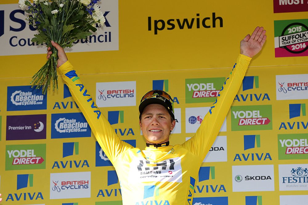 Edvald Boasson Hagen on the stage 7 podium.