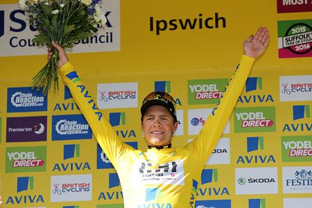 Edvald Boasson Hagen on the stage 7 podium.