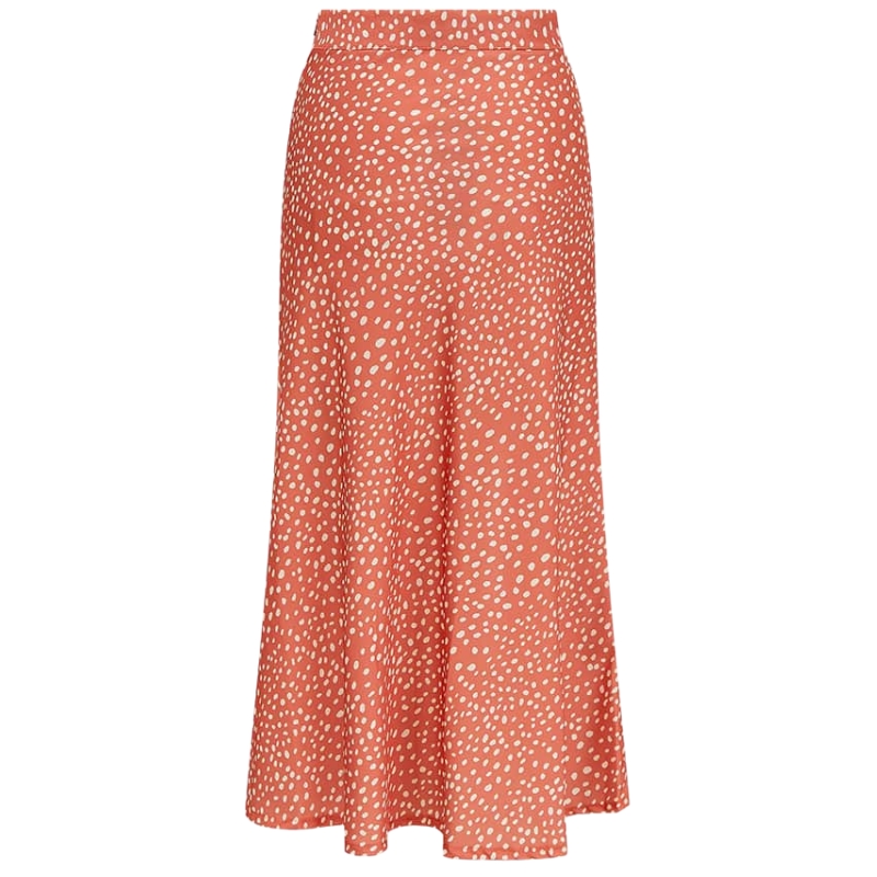 Pink Animal Satin Midi Skirt - 6