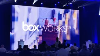 Box Works Logo on a big screen