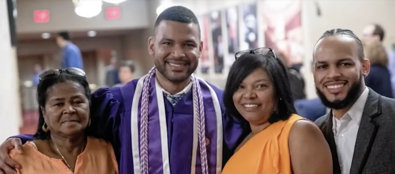 Frank Baez with his family.