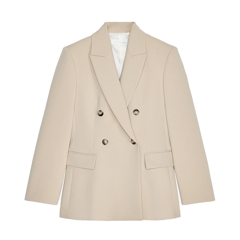 cream double breasted womens blazer, Zara