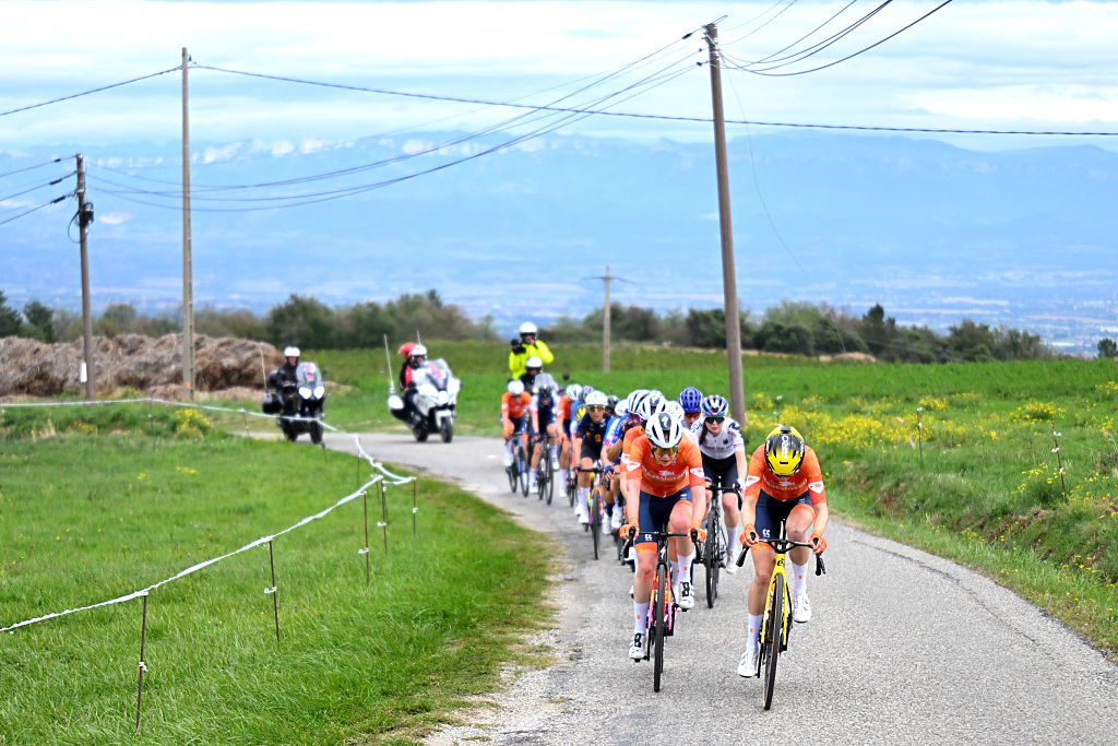 GUILHERAND-GRANGES, FRANCE - OCTOBER 04: (L-R) Anna Van Der Breggen and Pauliena Roojiakkers of Team Netherlands lead the breakaway during the 31st UEC Road Cycling European Championships 2025 - Women&amp;amp;apos;s Elite Road Race a 116.1km one day race from Guilherand-Granges to Guilherand-Granges on October 04, 2025 in Guilherand-Granges, France. (Photo by Billy Ceusters/Getty Images)
