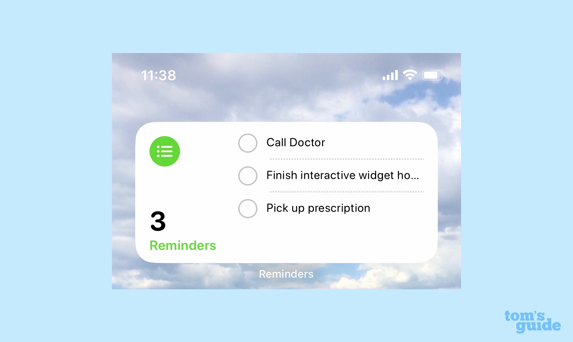 Интерактивные виджеты iOS 17, управляющие задачами в «Напоминаниях»