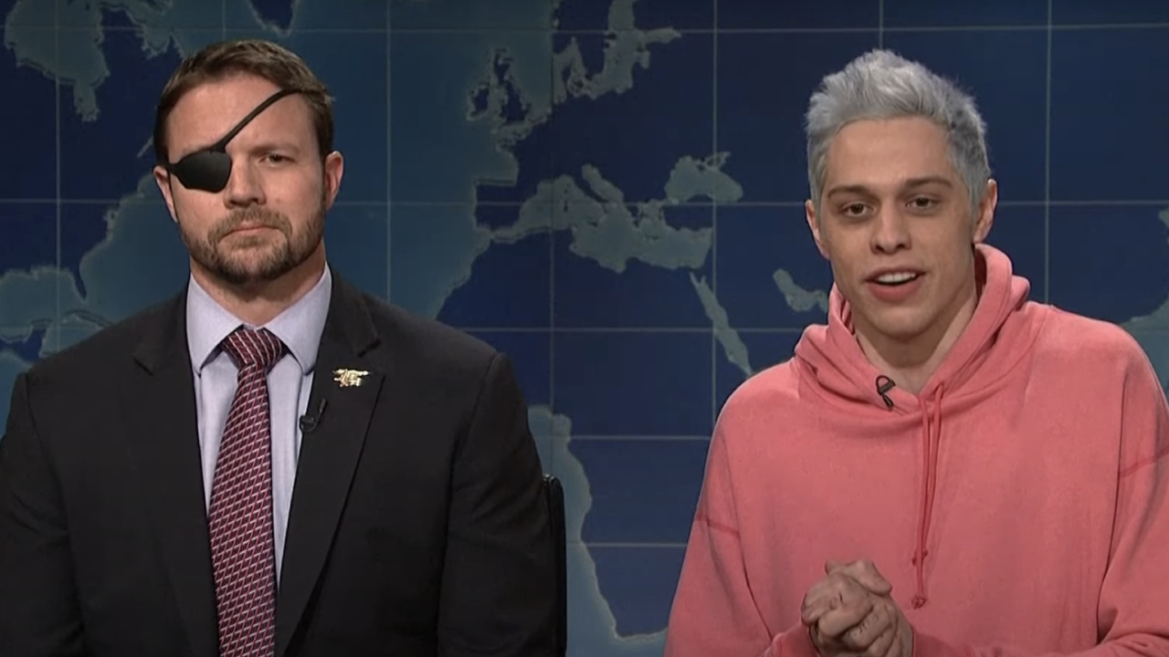 Dan Crenshaw and Pete Davidson on Saturday Night Live