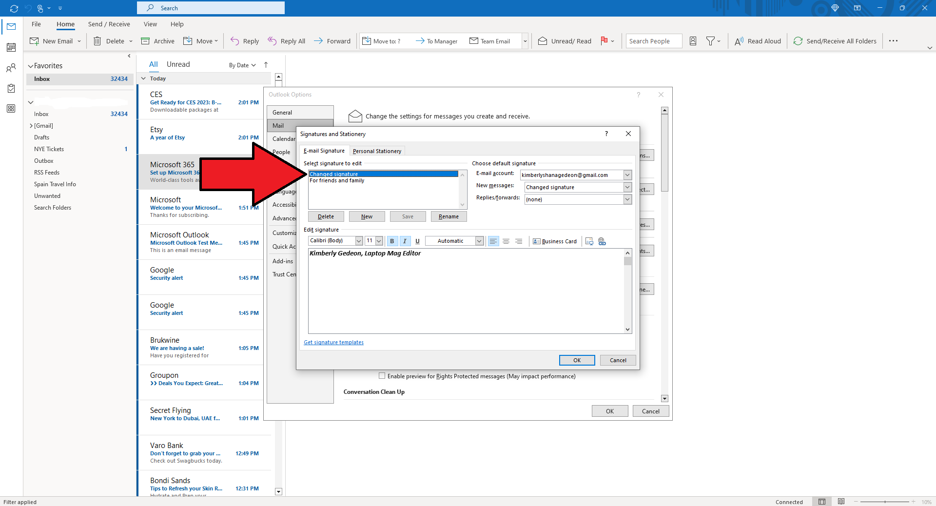 How to change signature in Outlook Laptop Mag