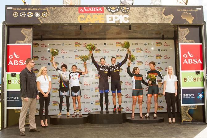 Women's podium after stage 2