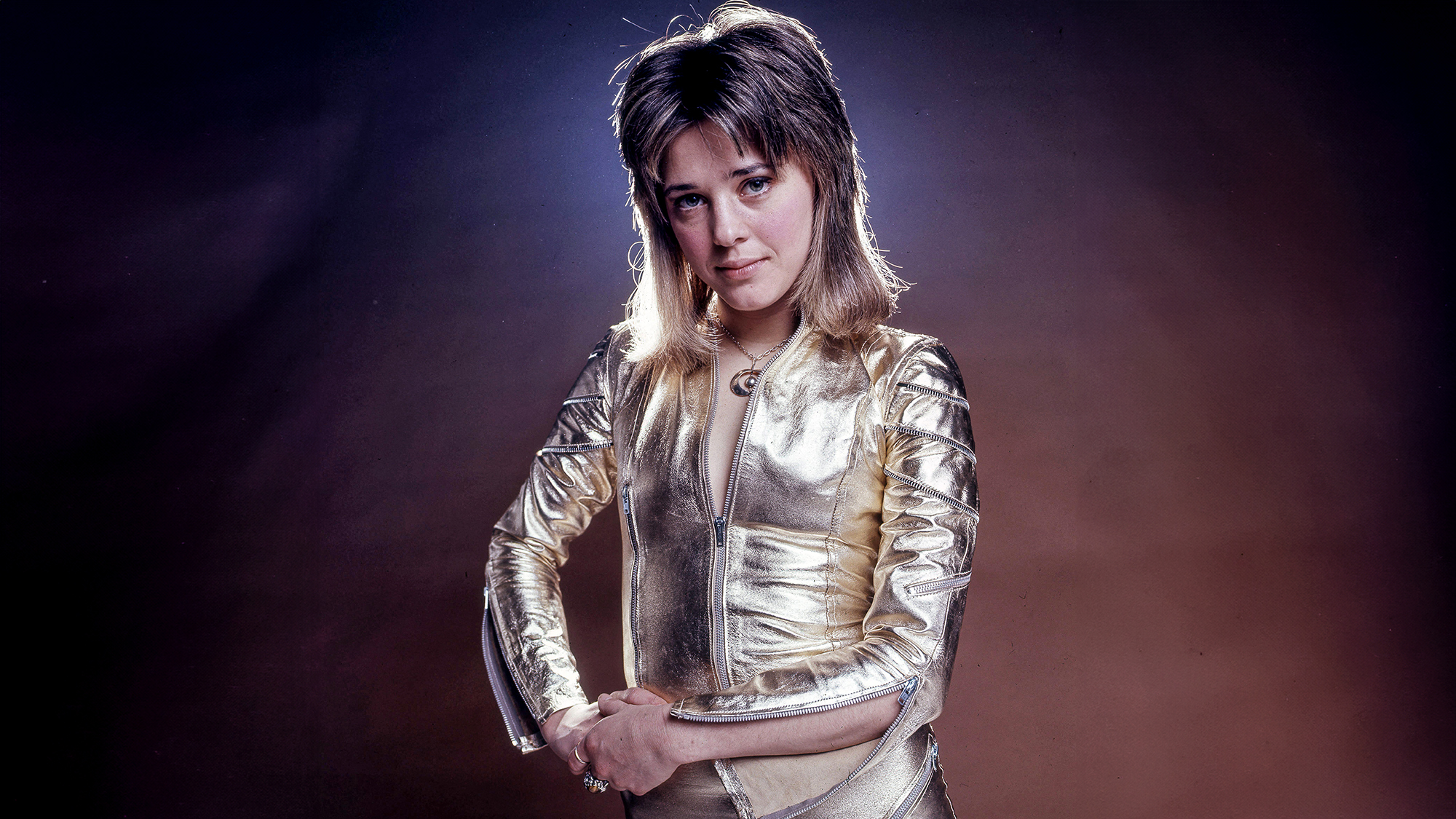 Suzi Quatro photographed in a studio, 1974