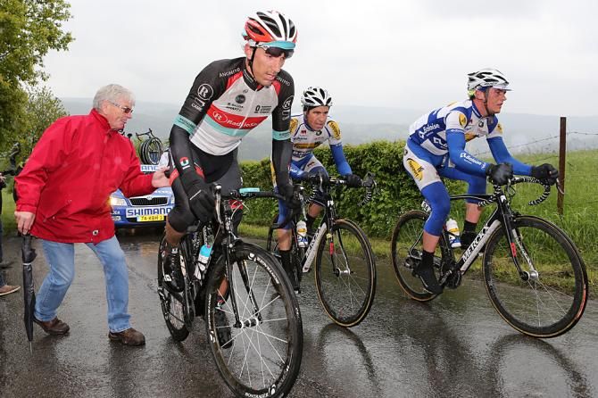 Fabian Cancellara (RadioShack) doesn't seem to enjoy the Belgian weather