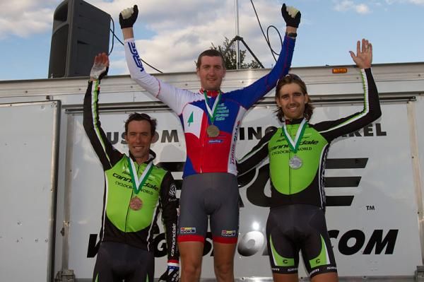 The Elite Men's podium for day one of the 2012 Verge New England Cyclocross Series