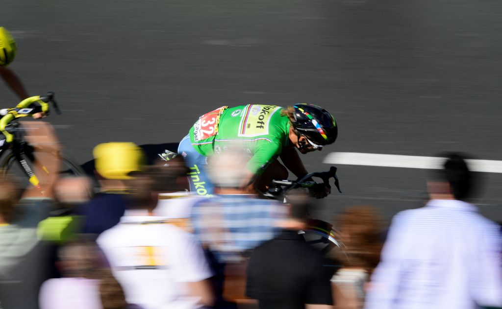 Peter Sagan sprinting to stage 11 victory