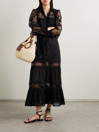 CHARO RUIZ, Lucil Lace-Trimmed Cotton-Blend Maxi Dress