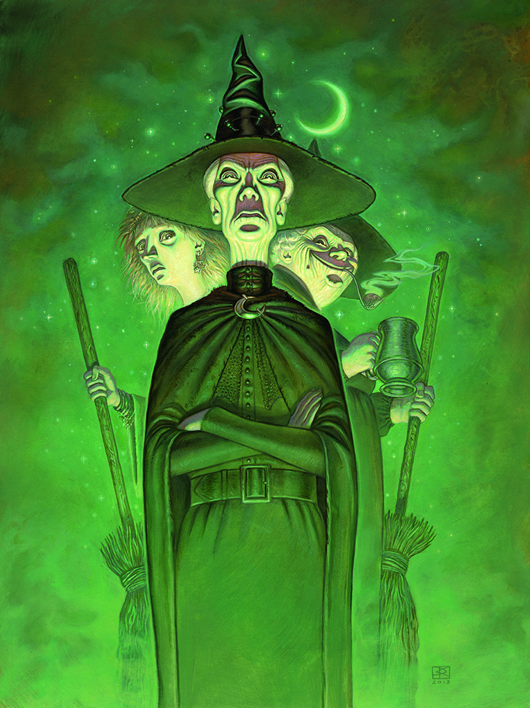 Wryd Sisters - “I started this piece in 2002 and finished it in 2013. It was for an exhibition at the Russell Coates Museum in Bournemouth. Granny Weatherwax looks like my mum.”