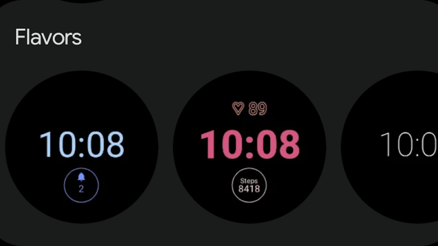 New Wear OS 5 watch face Flavors