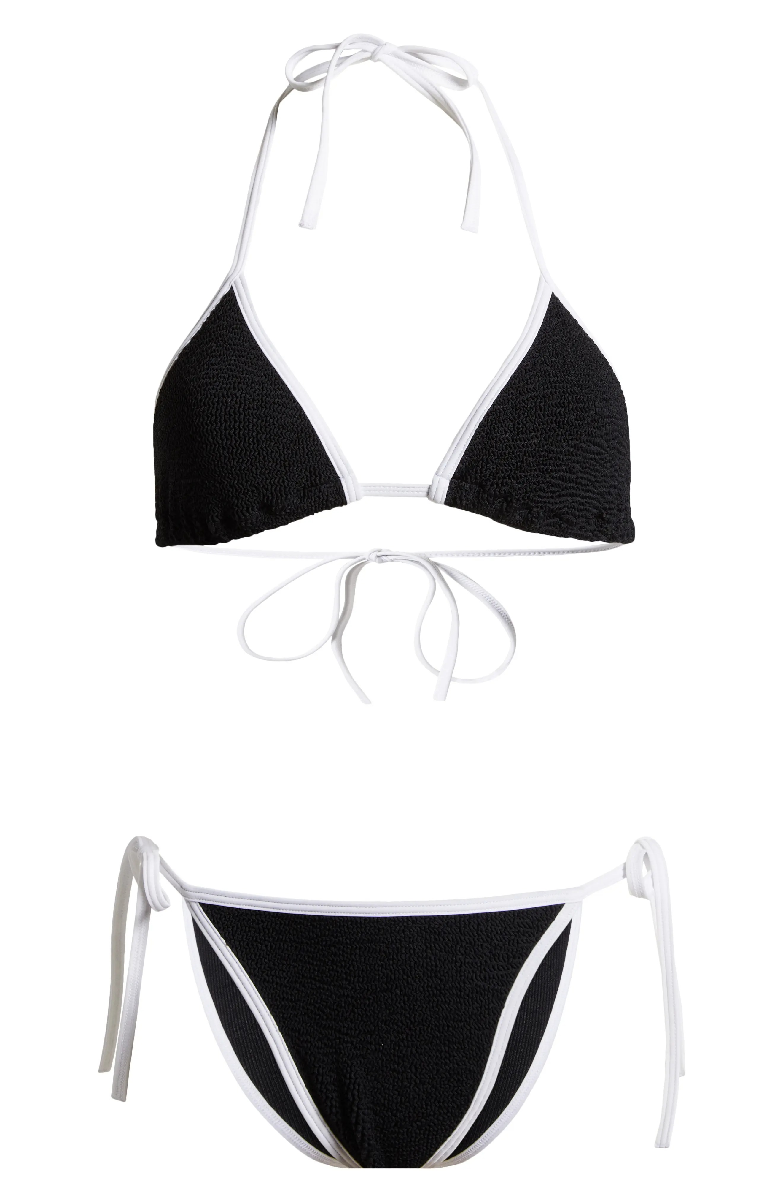 Hunza G, Gina Contrast Two-Piece Swimsuit