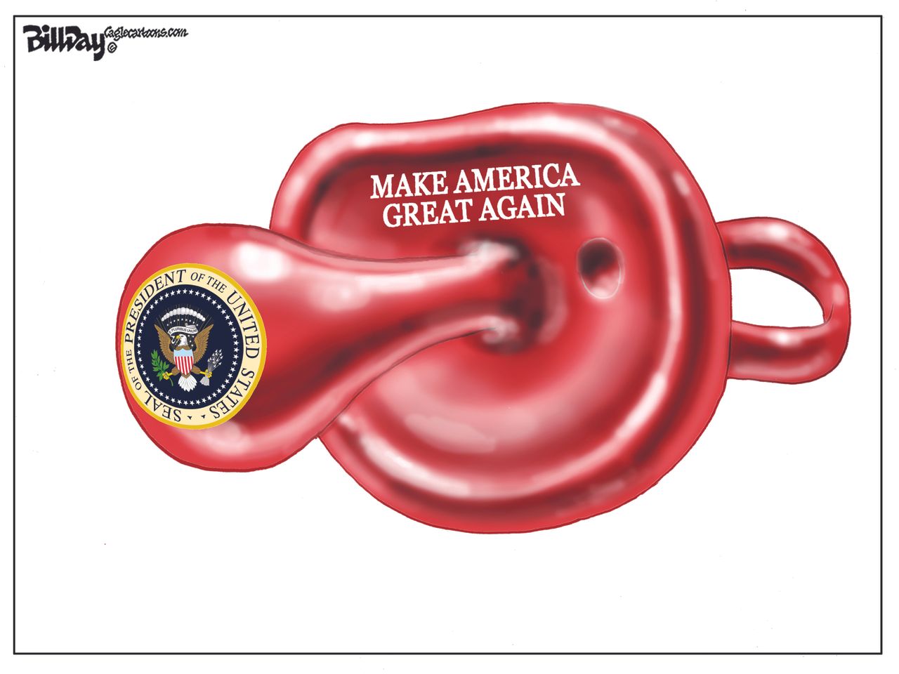 Political Cartoon U.S. Trump MAGA pacifier 2020 presidential election