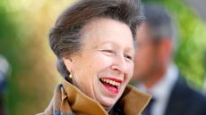 A close-up of Princess Anne laughing 