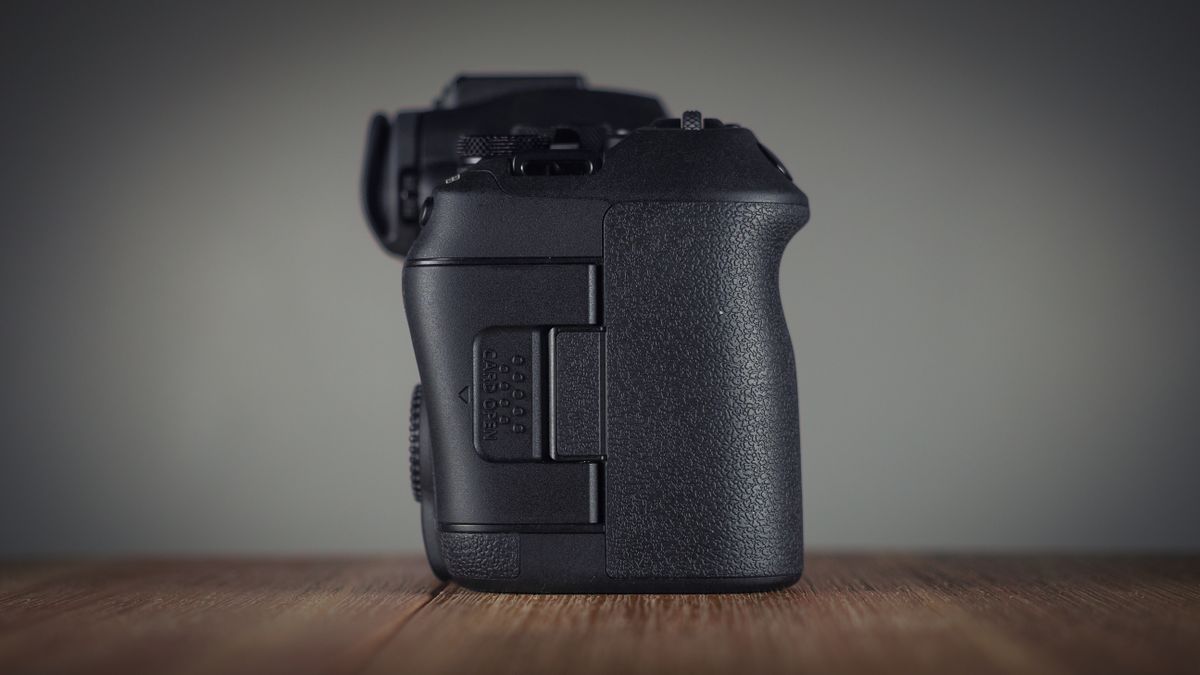 Canon EOS R6 Mark III on a wooden surface