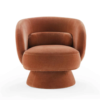 A brown accent chair