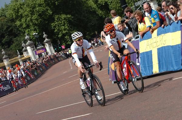 Germany's Judith Arndt and Trixi Worrack