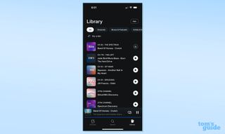 SiriusXM library on mobile app