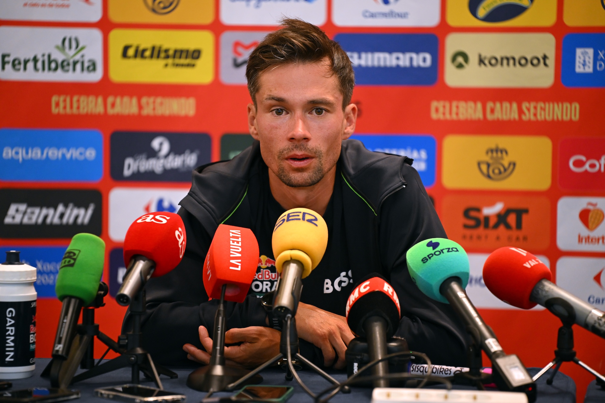 Primoz Roglic of Slovenia and Team Red Bull - BORA - hansgrohe meets the media press during the La Vuelta - 81st Tour of Spain 2026, Press conference