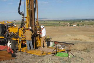 This drilling rig in Wyoming ran day and night for several days, extracting rock that formed during a period of rapid and extreme global warming 56 million years ago.