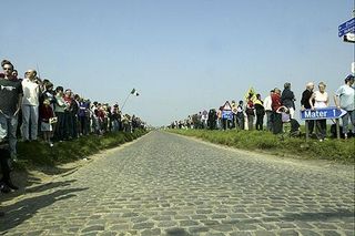 The cobbles at Mater await the riders