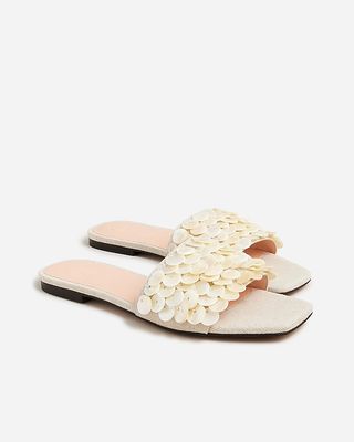 New Capri Slide Sandals With Mother-Of-Pearl Paillettes