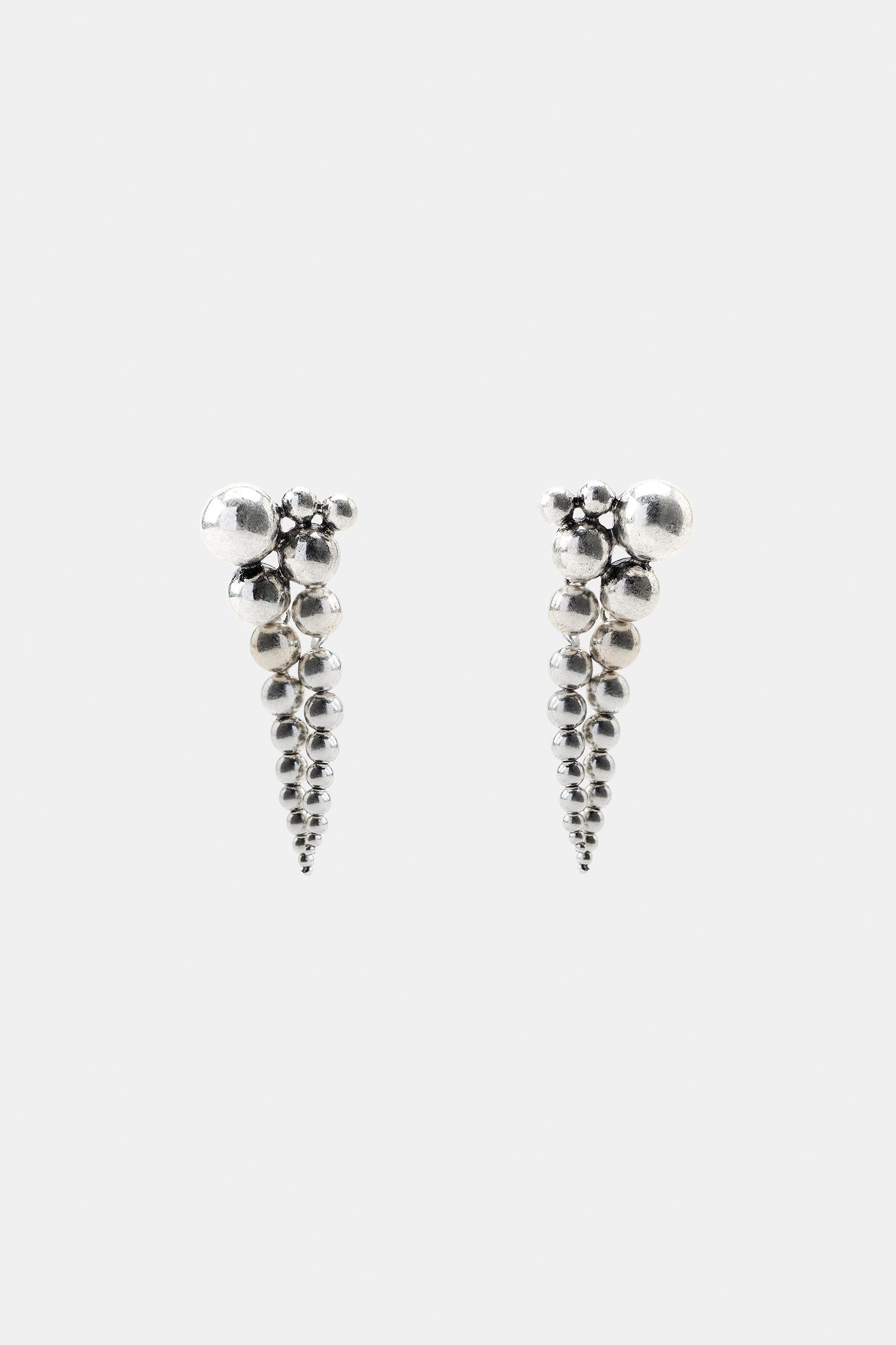 Long Metal Ball Earrings