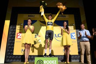 Chris Froome in yellow at the Tour de France after stage 14