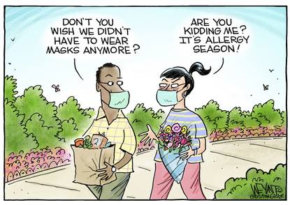Editorial Cartoon U.S. covid masks allergies