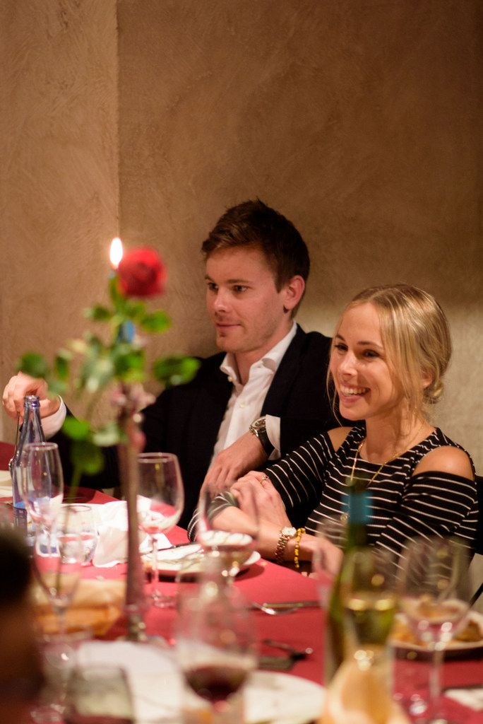 Michael Hepburn and partner Emily Collins enjoying the evening
