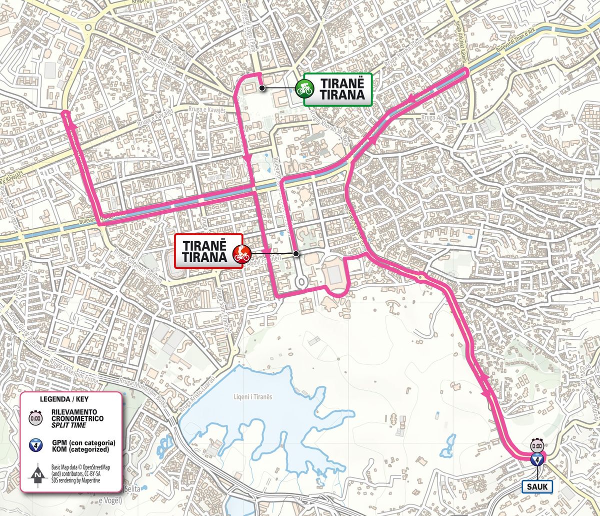 Stage 2 map for the 2025 Giro d'Italia