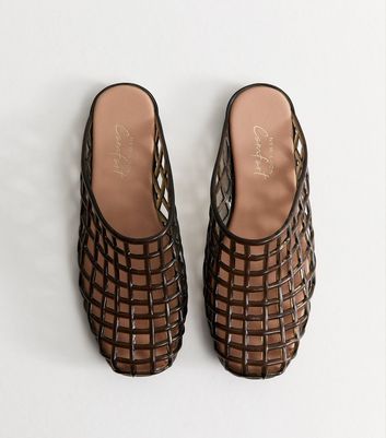 Black Lattice Jelly Mules