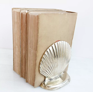 Old Flame Candle Co. Vintage Brass Shell Bookends, Set of 2