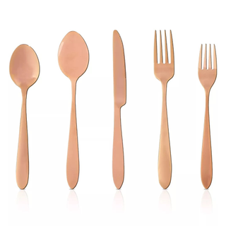 Set of rose gold cutlery
