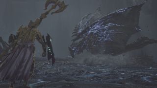 Monster Hunter Wilds monster list - Guardian Rathalos lunging at a hunter.