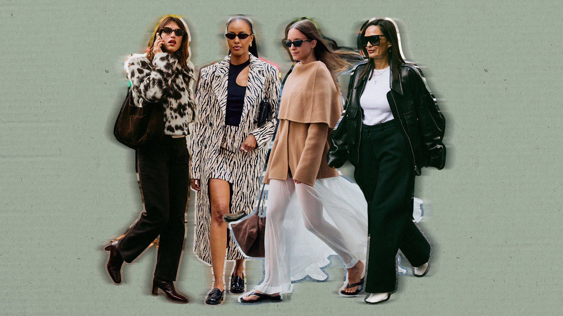 Fashion week street style collage.