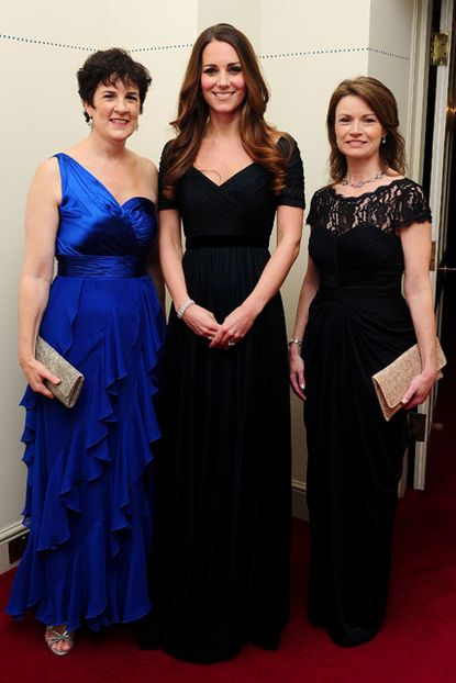 Kate Middleton is poses in her Jenny Packham dress at a charity gala in London
