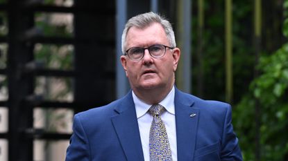Jeffrey Donaldson on his way to court
