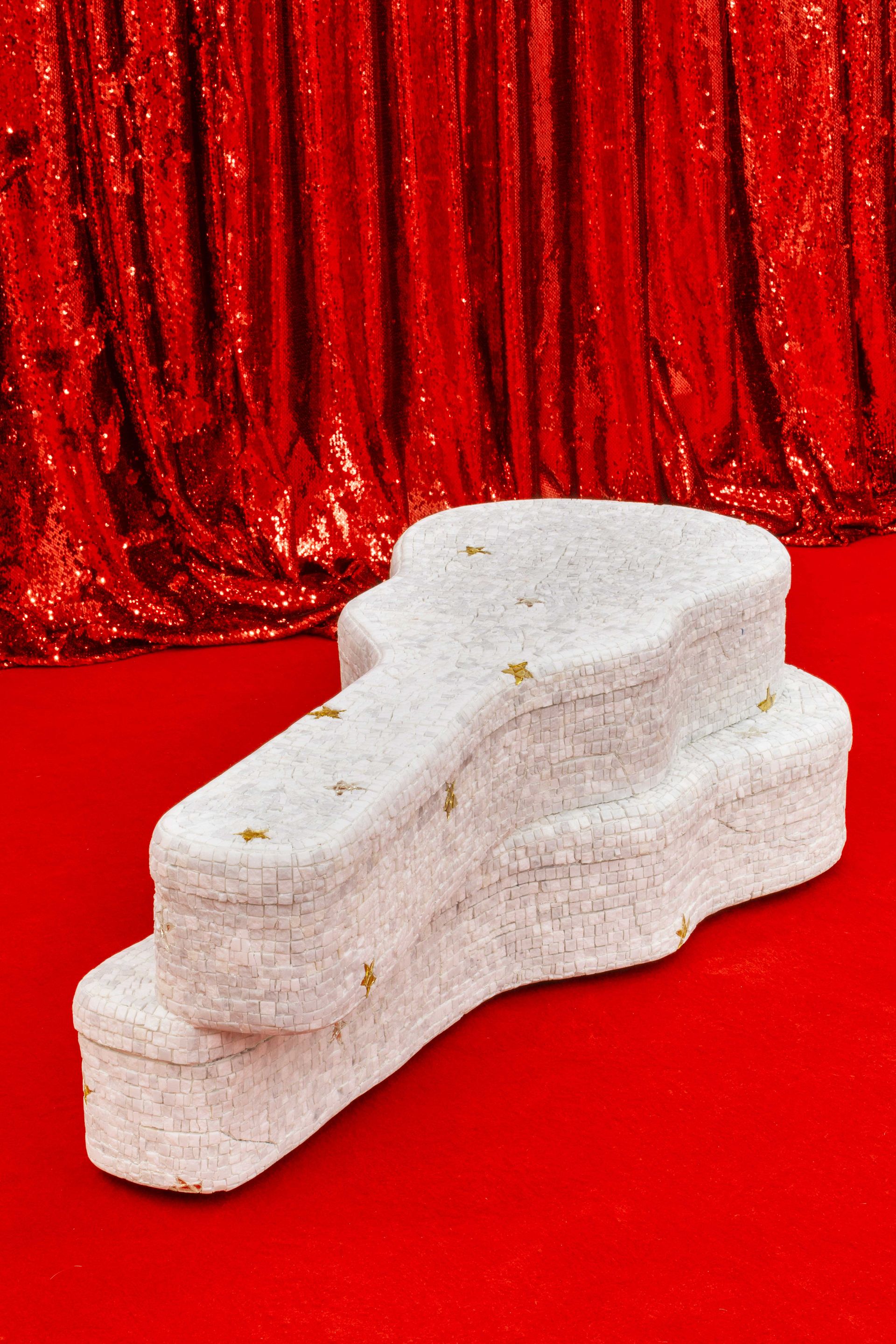 Elvis Presley inspired furniture resembling guitar cases, by Atelier Biagetti