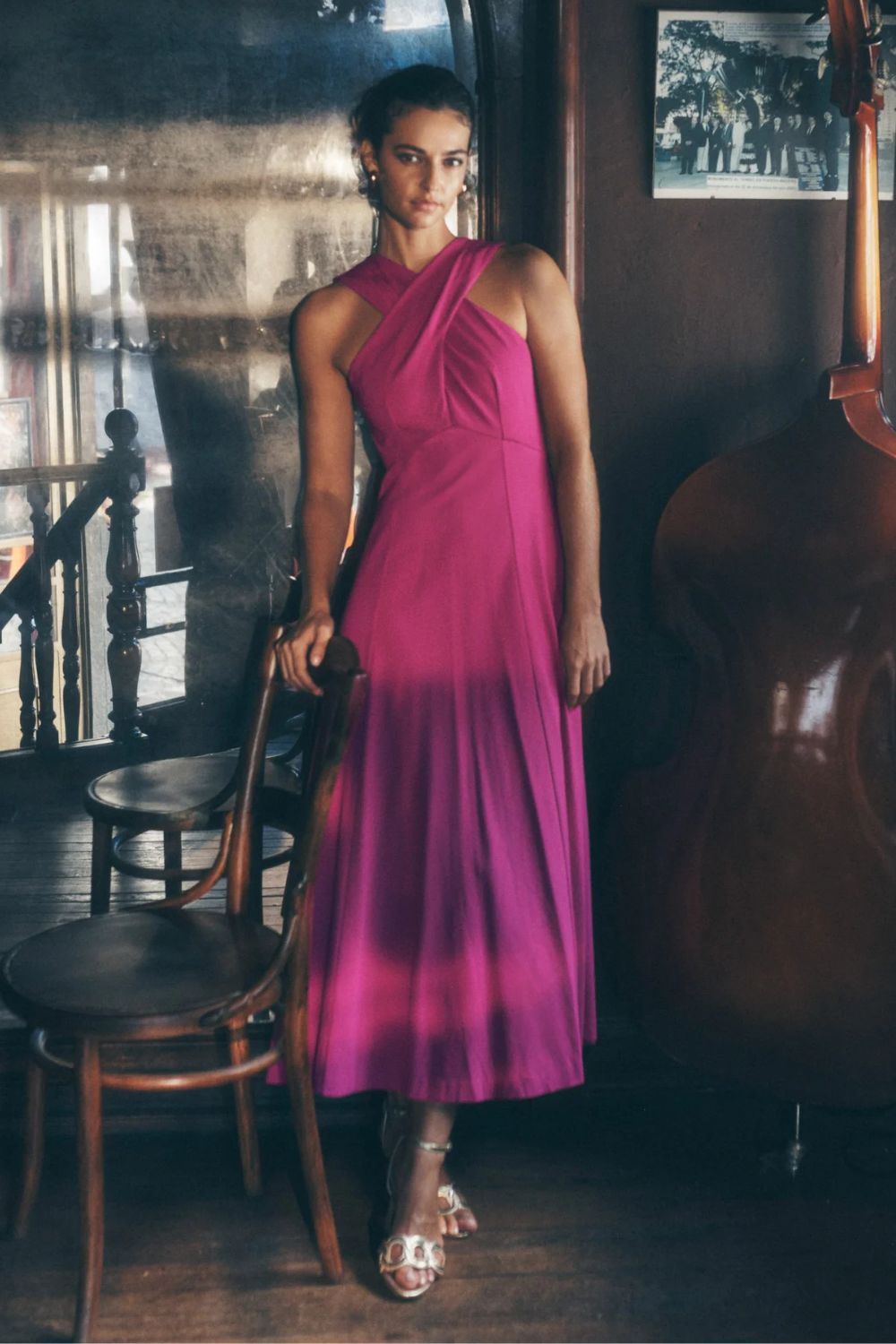 Vestido Ponte com Frente Cruzada Boden