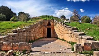 The entrance to the Treasury of Atreus aka Tomb of Agamemnon.